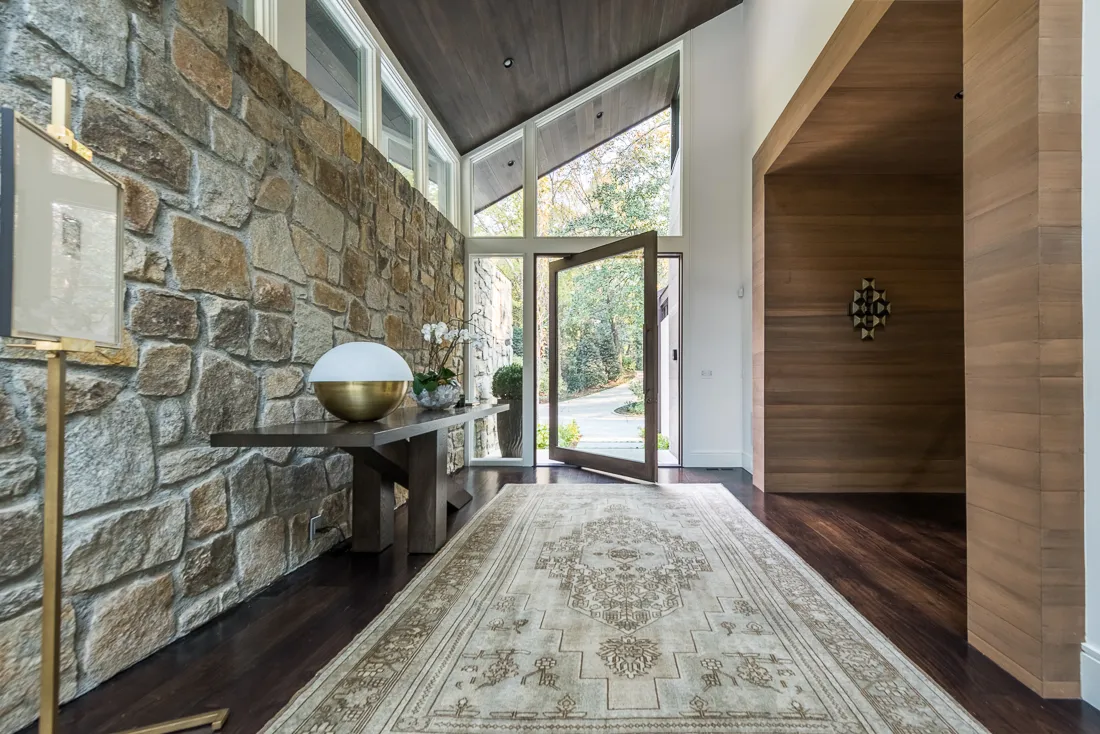 Avalon — Entry hall with original stacked granite