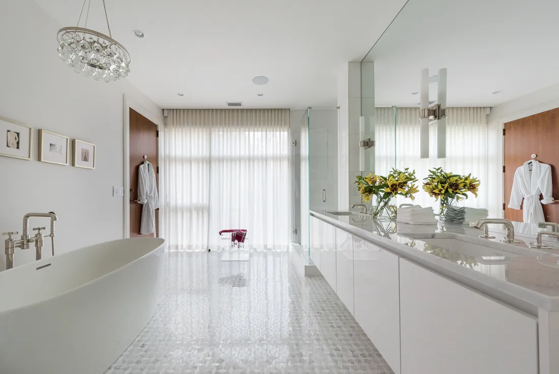 Avalon — Primary bath in white marble