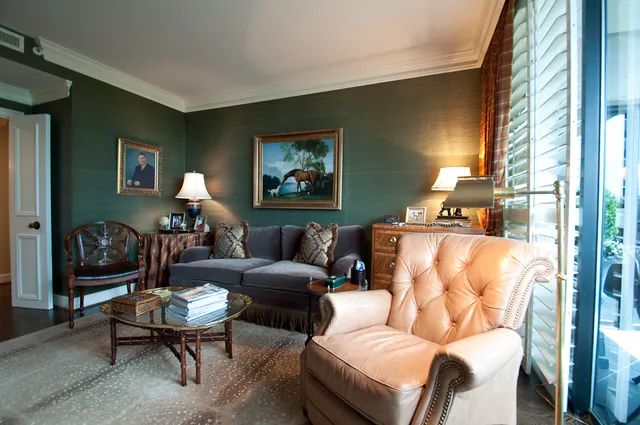 Park Place on Peachtree — Den with green walls