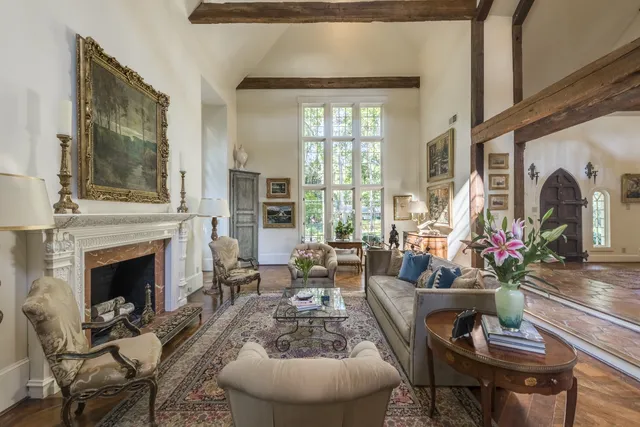 Tuxedo Road — Living room with 20-foot ceilings