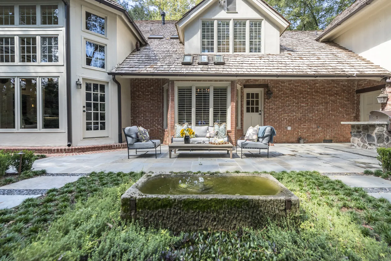 Tuxedo Road — Courtyard fountain